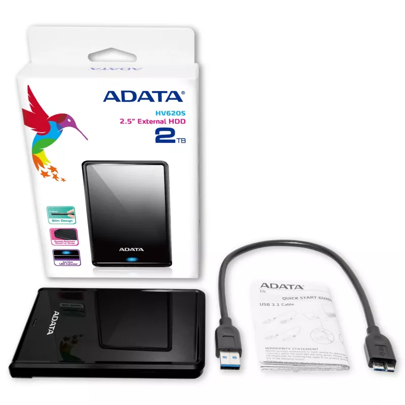 ADATA HV620S externe Festplatte 4 TB 2,5 Zoll Micro-USB B 2.0/3.2 Gen 1 (3.1 Gen 1) Schwarz