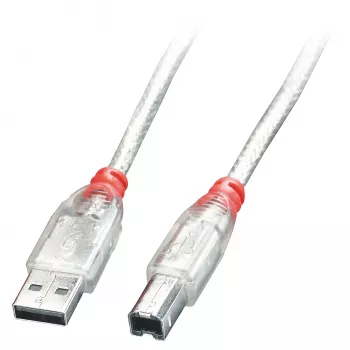 Lindy 0,2m USB 2.0 Kabel - Typ A auf B, Transparent