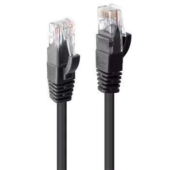 Netzwerkkabel Lindy 1m Cat.6 RJ-45 U/UTP Schwarz