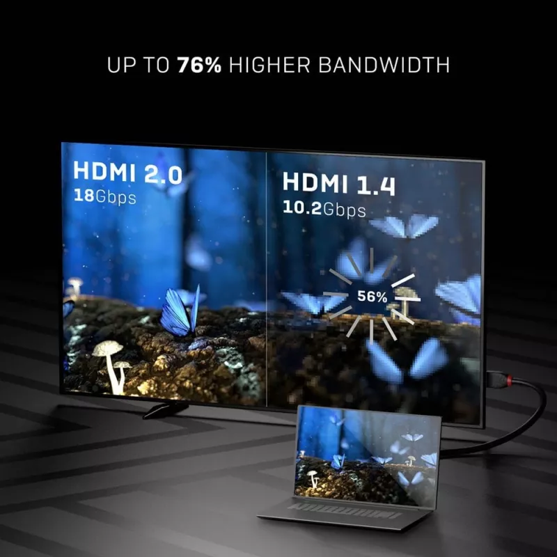 Lindy 0,5 m High Speed HDMI Kabel, Schwarz Line