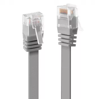 Lindy 3m Cat.6 U/UTP Flach-Netzwerkkabel, Grau