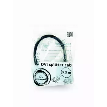 Videokabel-Adapter GEMBIRD DVI-I auf 2×VGA (D-Sub), 0,3 m, schwarz