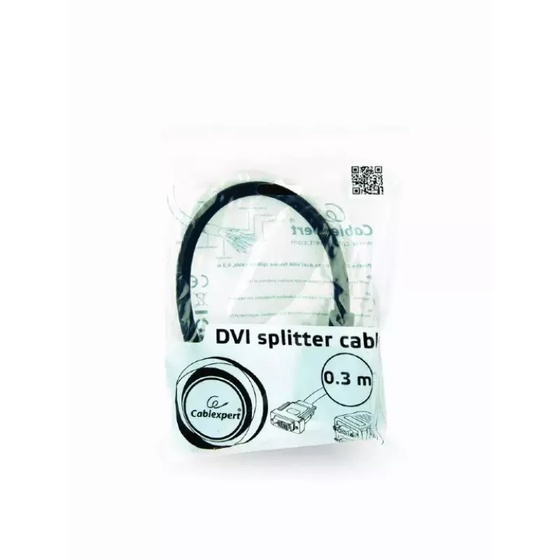 Videokabel-Adapter GEMBIRD DVI-I auf 2×VGA (D-Sub), 0,3 m, schwarz