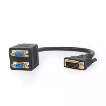 Videokabel-Adapter GEMBIRD DVI-I auf 2×VGA (D-Sub), 0,3 m, schwarz