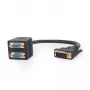 Videokabel-Adapter GEMBIRD DVI-I auf 2×VGA (D-Sub), 0,3 m, schwarz