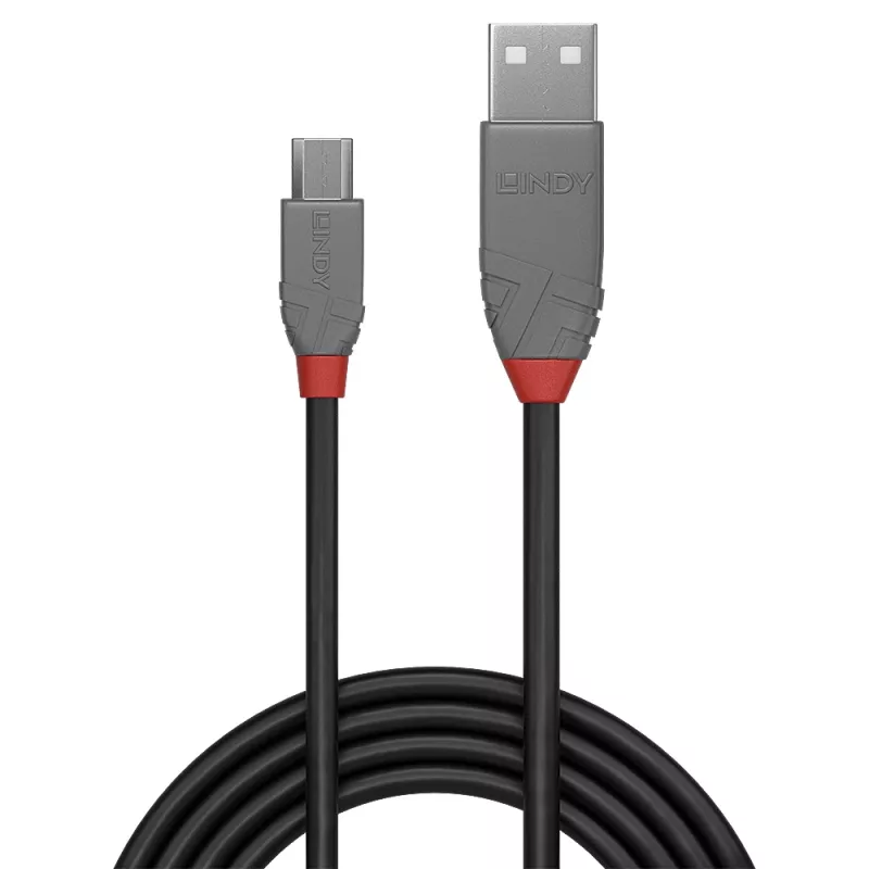 Lindy 5m USB 2.0 Typ-A auf Micro-B Kabel, Anthra Line