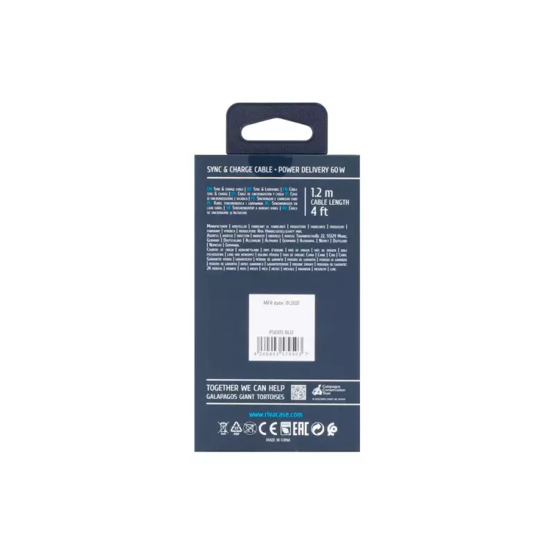 USB-Kabel Rivacase PS6105 BL12 USB 2.0 1,2 m USB-C Blau