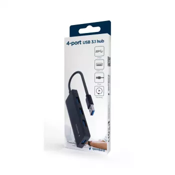 Laptop-Dock Gembird UHB-U3P4-03 USB 3.2 Gen 1 Typ-A, 5 Gbit/s, schwarz