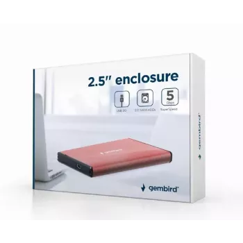 HDD-Gehäuse Gembird EE2-U3S-3-P für 2,5-Zoll-SATA-Laufwerke, Single-Bay, 5 Gbit/s, pink