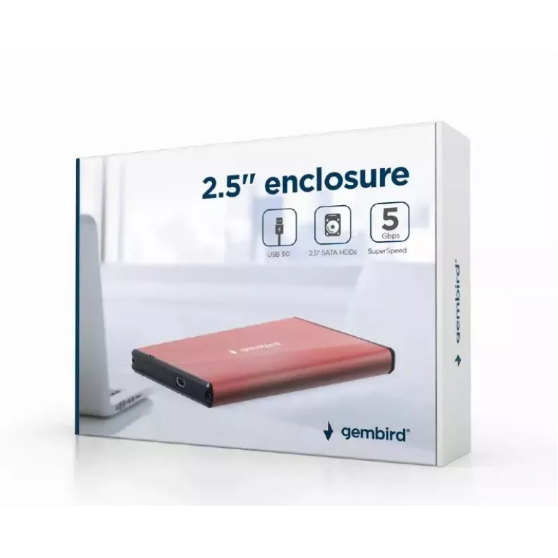 HDD-Gehäuse Gembird EE2-U3S-3-P für 2,5-Zoll-SATA-Laufwerke, Single-Bay, 5 Gbit/s, pink