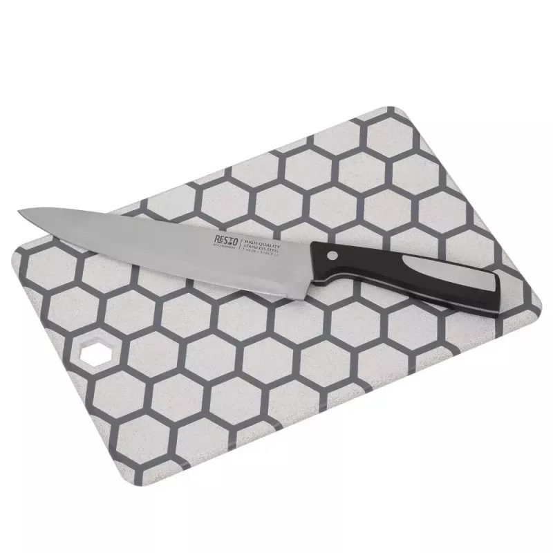 Schneidebrett RESTO 95401 rechteckig Kunststoff 138×200×8 mm grau/weiß