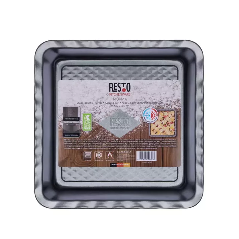 Lasagne-Auflaufform Resto Kitchenware 96115 Rechteckig Kohlenstoffstahl 255x255x50 mm
