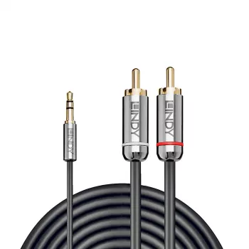 Lindy 5m 3,5mm Klinke auf Cinch Audiokabel, Cromo Line, 3,5mm Klinke, Stecker, 2 x Cinch, Stecker, 5 m, Anthrazit