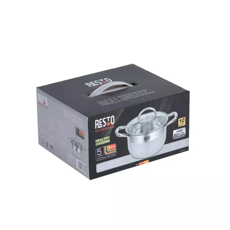 Resto Kitchenware Rigel 1,9 l runder Topf aus Edelstahl