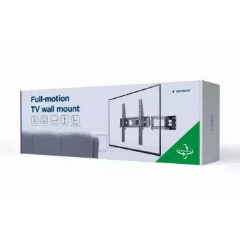 TV-Wandhalterung Gembird WM-55ST-03 für 32–55 Zoll Bildschirme, VESA bis 400x400, neigbar -18°/5°, schwenkbar ±90°, max. Belastung 35 kg, Schwarz