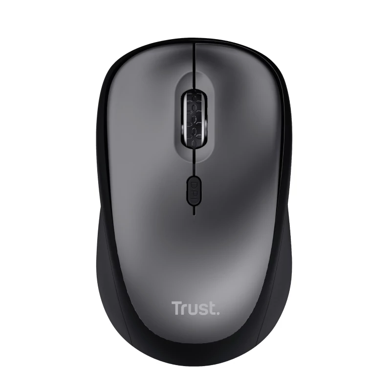 Trust Yvi+ Silent Wireless-Maus, Rechtshänder, Optisch, RF Wireless, 1600 DPI, Schwarz