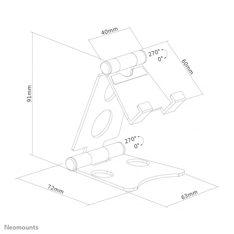 Neomounts DS10-150SL1 Telefon-Handyhalterung bis 4,7 Zoll - zusammenklappbar - universal
