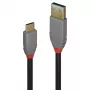 Lindy 0,5 m USB 3.2 Typ A auf C Kabel, 10 Gbit/s, 5 A, PD, Anthra Line