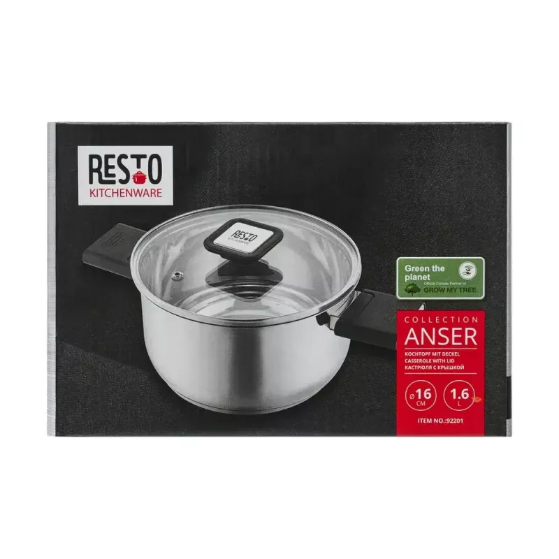 Kitchenware Resto Anser 1,6 L rund schwarz Edelstahl