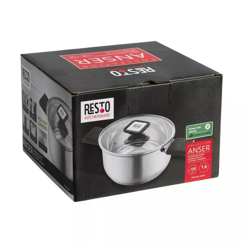 Kitchenware Resto Anser 1,6 L rund schwarz Edelstahl