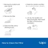 Zubehörset für TP-Link Tapo RVA100 Saugroboter — 2 waschbare HEPA-Filter, Hauptbürste, 2 Seitenbürsten (schwarz/weiß)