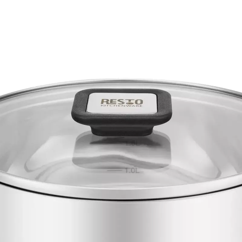 Resto Kitchenware Anser 2,5 l runder Kochtopf, schwarz, Edelstahl