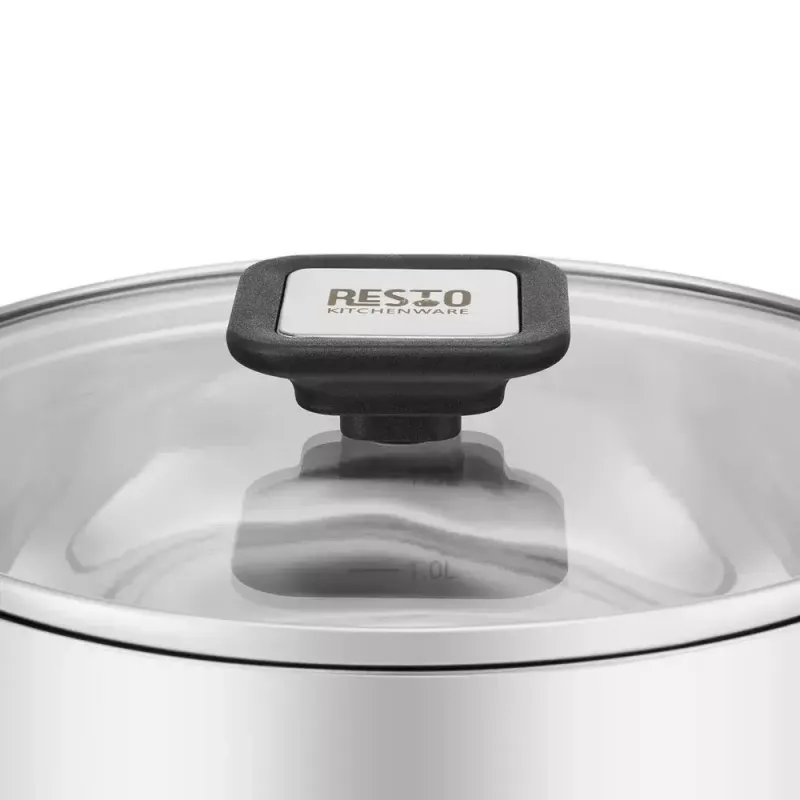 Resto Kitchenware Anser 2,5 l runder Kochtopf, schwarz, Edelstahl