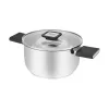 Resto Kitchenware Anser 2,5 l runder Kochtopf, schwarz, Edelstahl