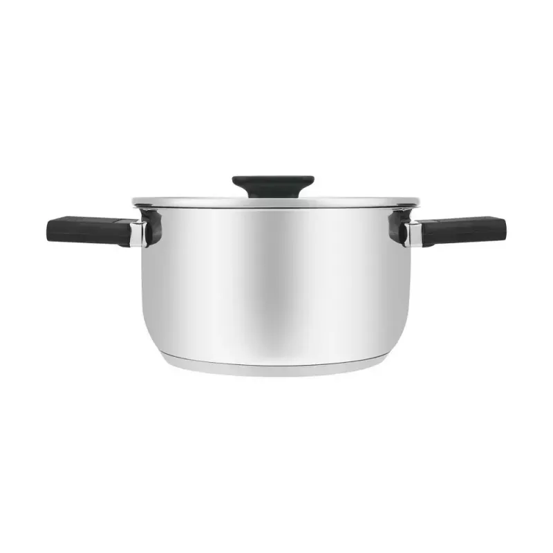Resto Kitchenware Anser 2,5 l runder Kochtopf, schwarz, Edelstahl