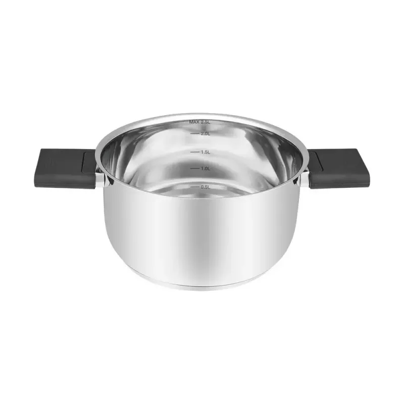 Resto Kitchenware Anser 2,5 l runder Kochtopf, schwarz, Edelstahl