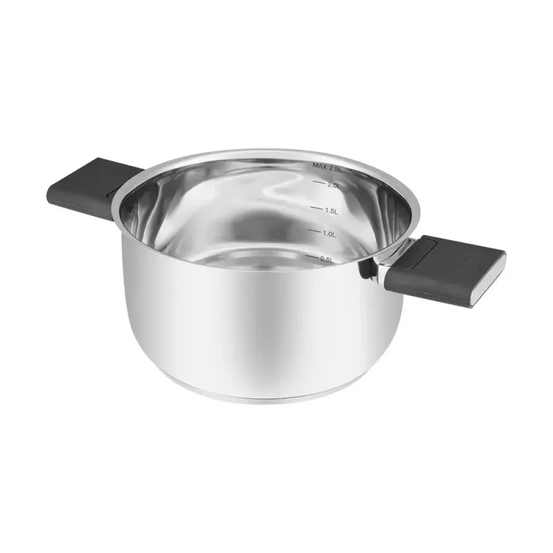 Resto Kitchenware Anser 2,5 l runder Kochtopf, schwarz, Edelstahl