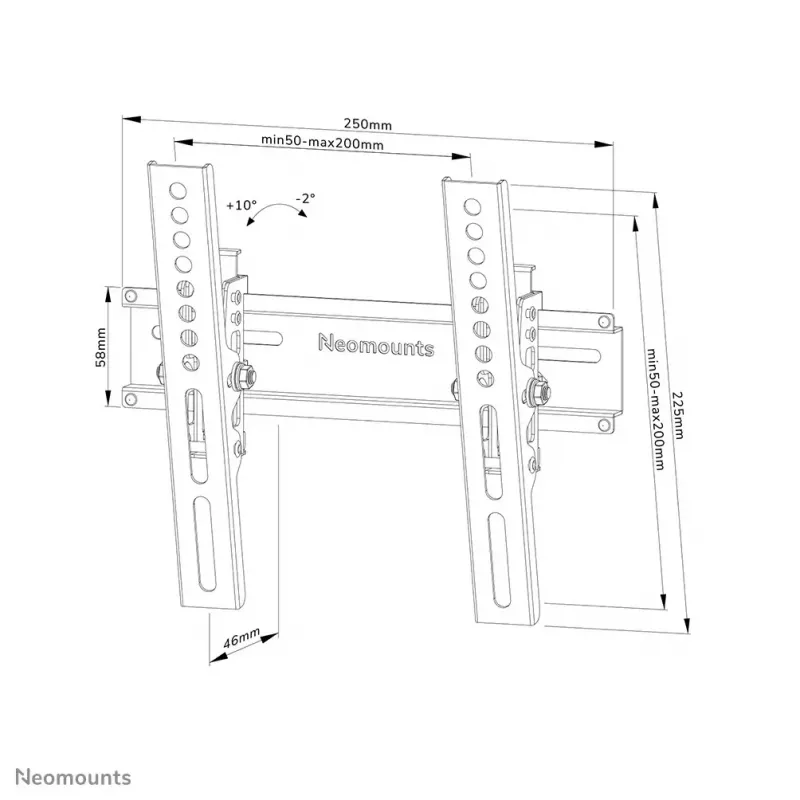 Neomounts WL35-350BL12 TV-Wandhalterung 24-55 Zoll - neigbar - abschließbar - einfache Installation