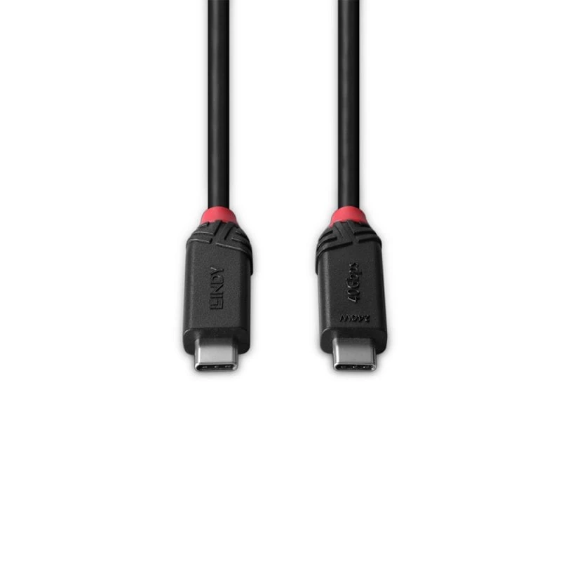 Lindy 1m USB4 240W Typ-C-Kabel, Schwarz Line, 1 m, USB C, USB C, USB4 Gen 3x2, 40 Gbit/s, Schwarz