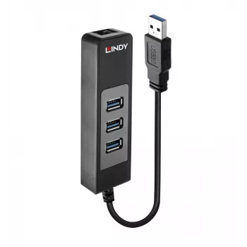 USB Hub und Gigabit Ethernet Konverter Lindy 43176
