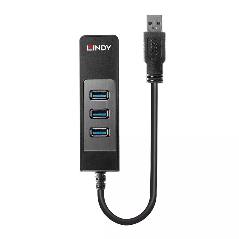USB Hub und Gigabit Ethernet Konverter Lindy 43176