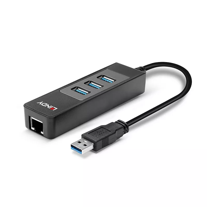 USB Hub und Gigabit Ethernet Konverter Lindy 43176