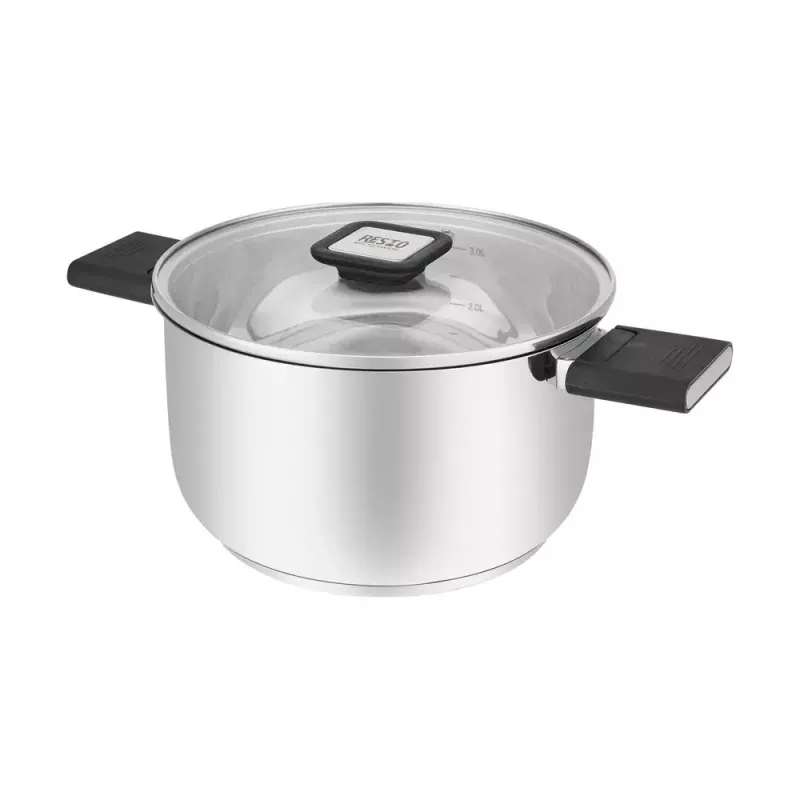 Resto Kitchenware Anser 3,2 L Runder Schwarzer Edelstahl