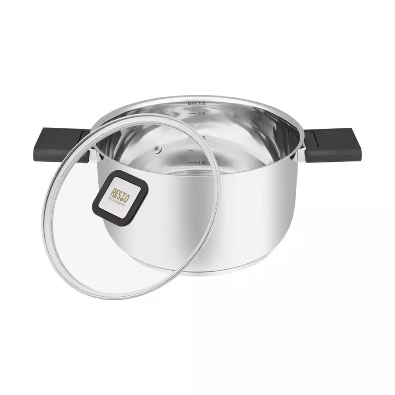 Resto Kitchenware Anser 3,2 L Runder Schwarzer Edelstahl