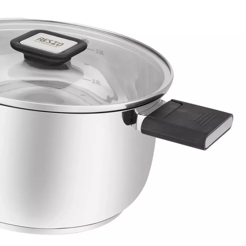 Resto Kitchenware Anser 3,2 L Runder Schwarzer Edelstahl
