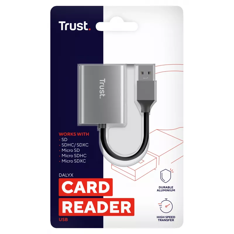 Trust Dalyx Kartenleser USB 3.2 Gen 1 (3.1 Gen 1) Aluminium