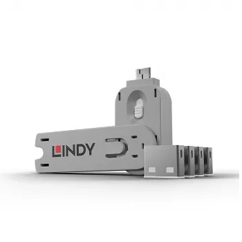 Port blocker Lindy USB Port Blocker Pack of 4 Colour Code White