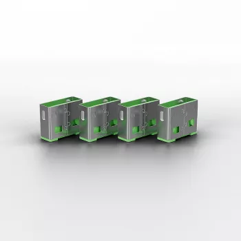 Portblocker Lindy USB Port Blocker 4er-Pack Farbcode Grün