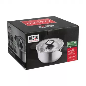 Resto Kitchenware Anser 4,4 L Rund Schwarz Edelstahl