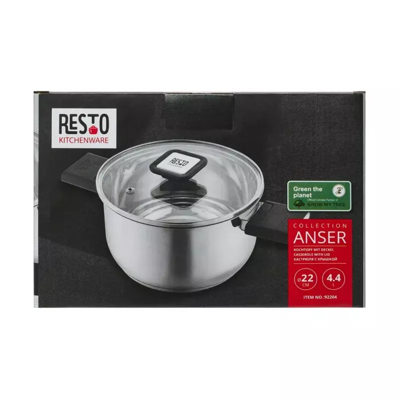 Resto Kitchenware Anser 4,4 L Rund Schwarz Edelstahl