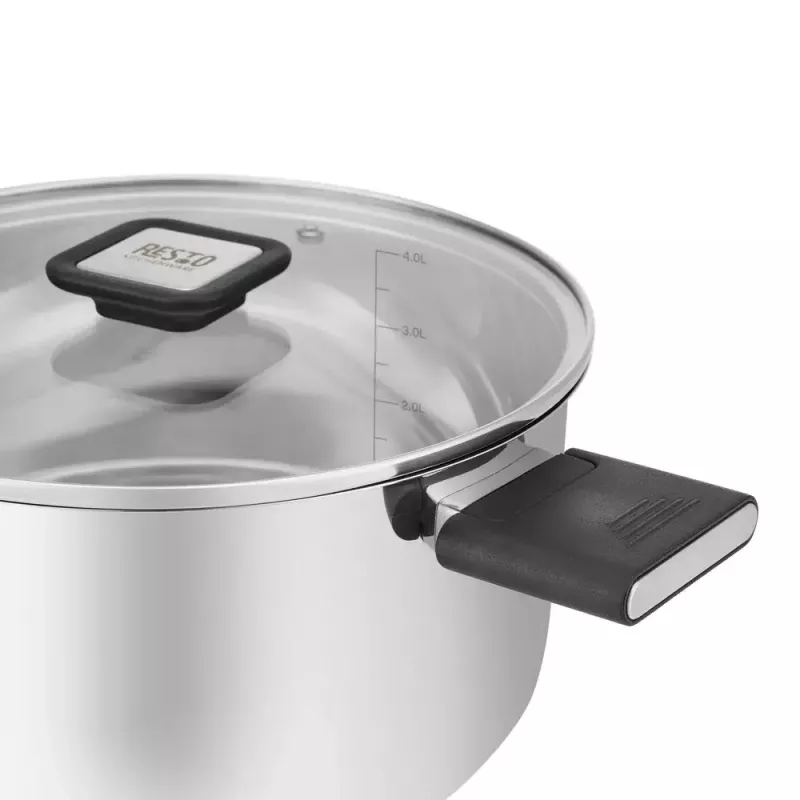 Resto Kitchenware Anser 4,4 L Rund Schwarz Edelstahl