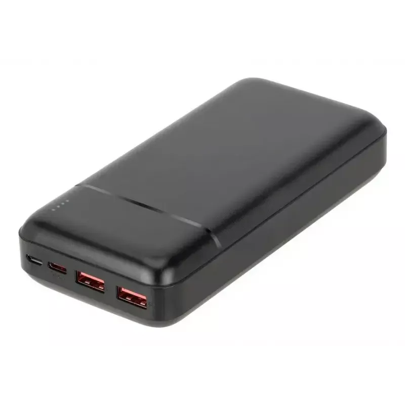 Tragbare Powerbank Rivacase VA2102 Lithium-Polymer 20000 mAh, Quick Charge 3.0, 2×USB-A + 1×USB-C, 22,5 W, Schwarz