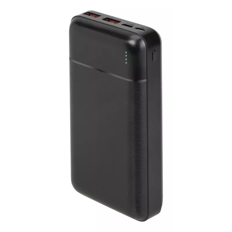 Tragbare Powerbank Rivacase VA2102 Lithium-Polymer 20000 mAh, Quick Charge 3.0, 2×USB-A + 1×USB-C, 22,5 W, Schwarz