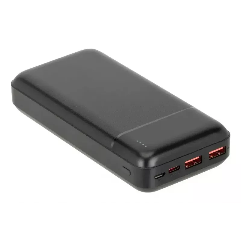 Tragbare Powerbank Rivacase VA2102 Lithium-Polymer 20000 mAh, Quick Charge 3.0, 2×USB-A + 1×USB-C, 22,5 W, Schwarz