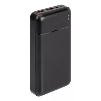 Tragbare Powerbank Rivacase VA2102 Lithium-Polymer 20000 mAh, Quick Charge 3.0, 2×USB-A + 1×USB-C, 22,5 W, Schwarz