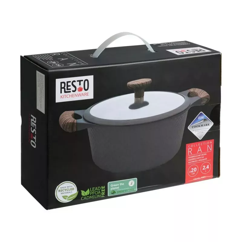 Resto Kitchenware Ran 2,4 L Rund Schwarz Holz